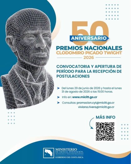 Micitt convoca a edición histórica del 50 aniversario de Premios Nacionales de Ciencia y Tecnología «Clodomiro Picado Twight»