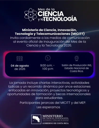 Costa Rica celebrará ciencia y tecnología en agosto con una amplia agenda